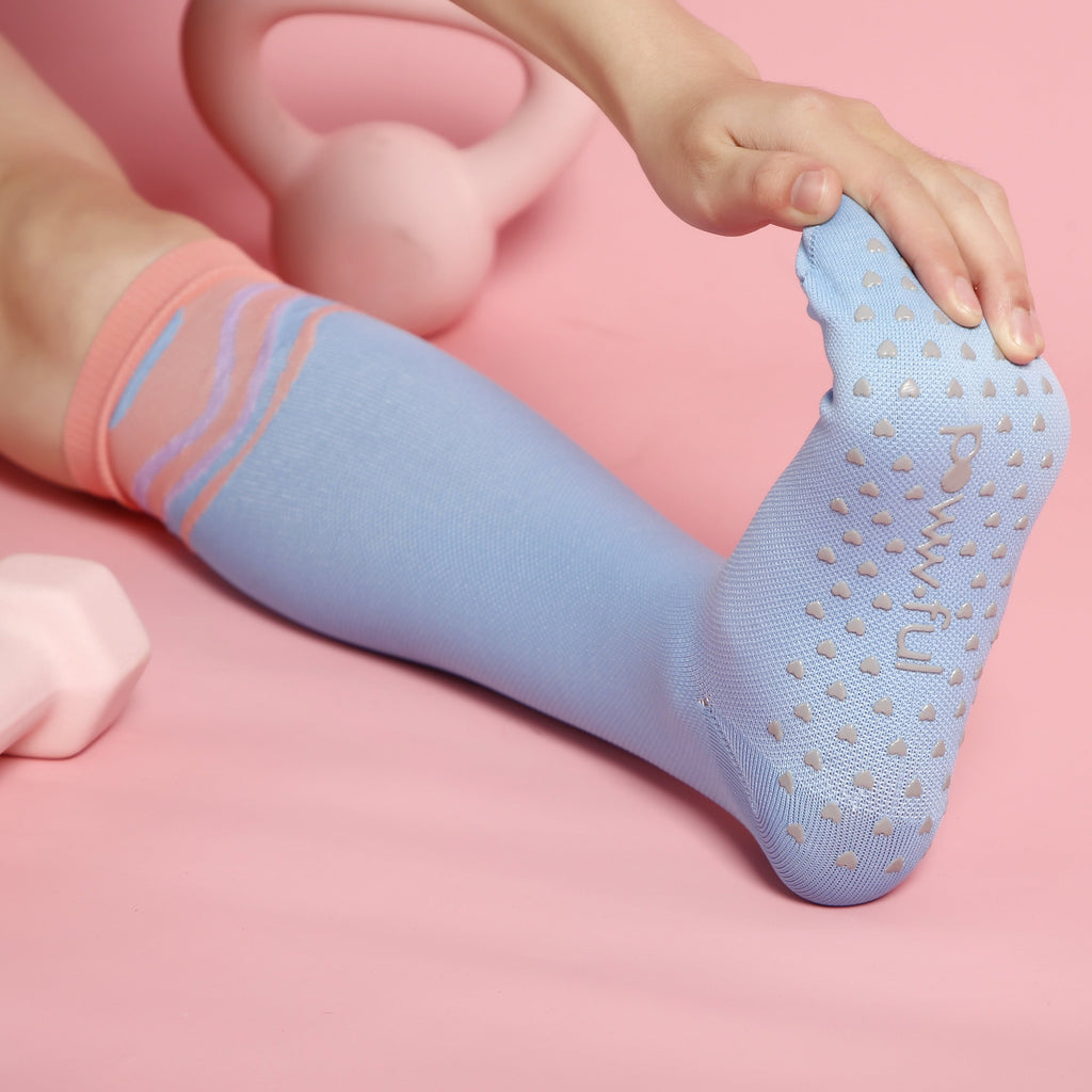 Violet Sky – Knee High Compression Grip Socks